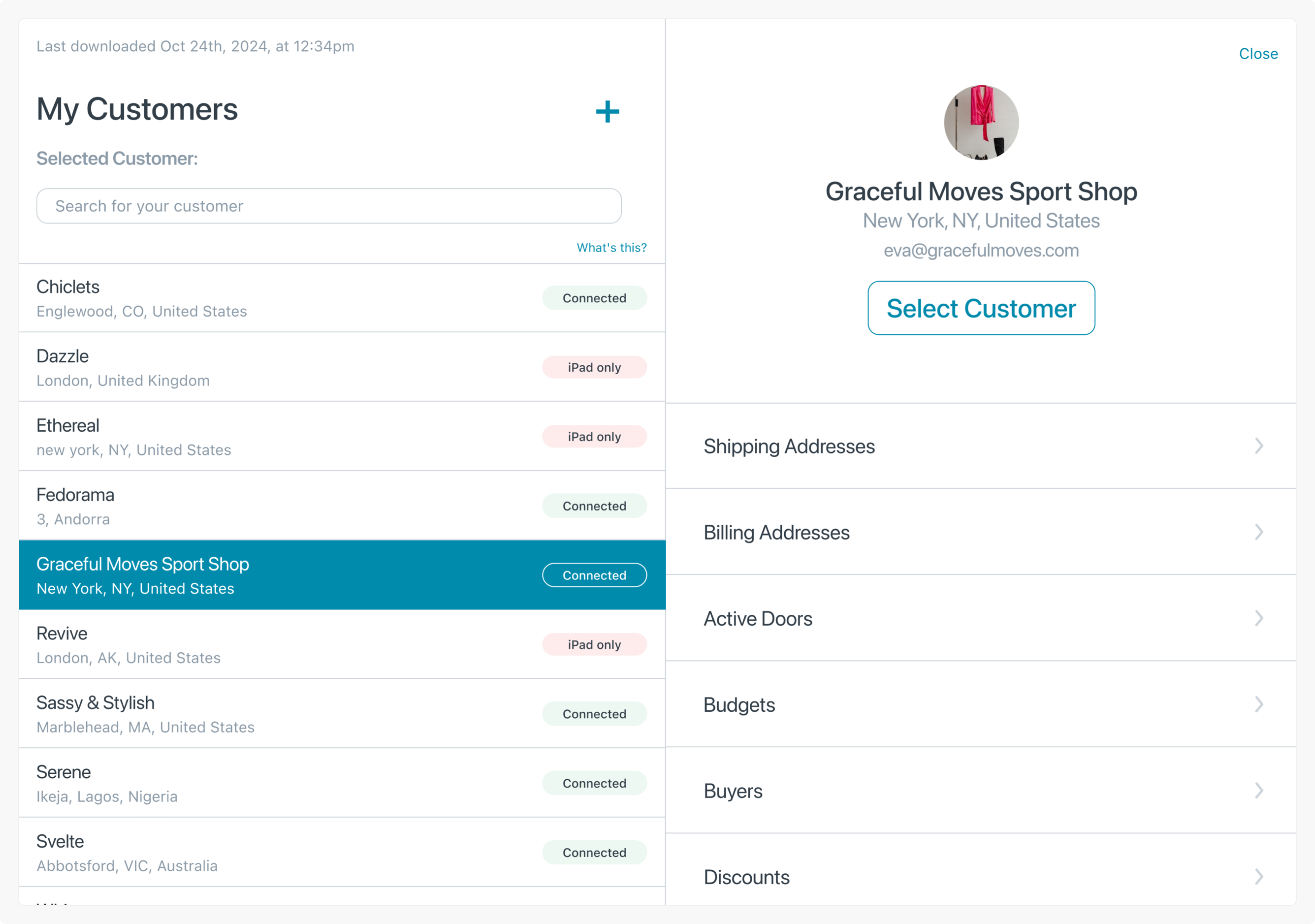Customer List UI