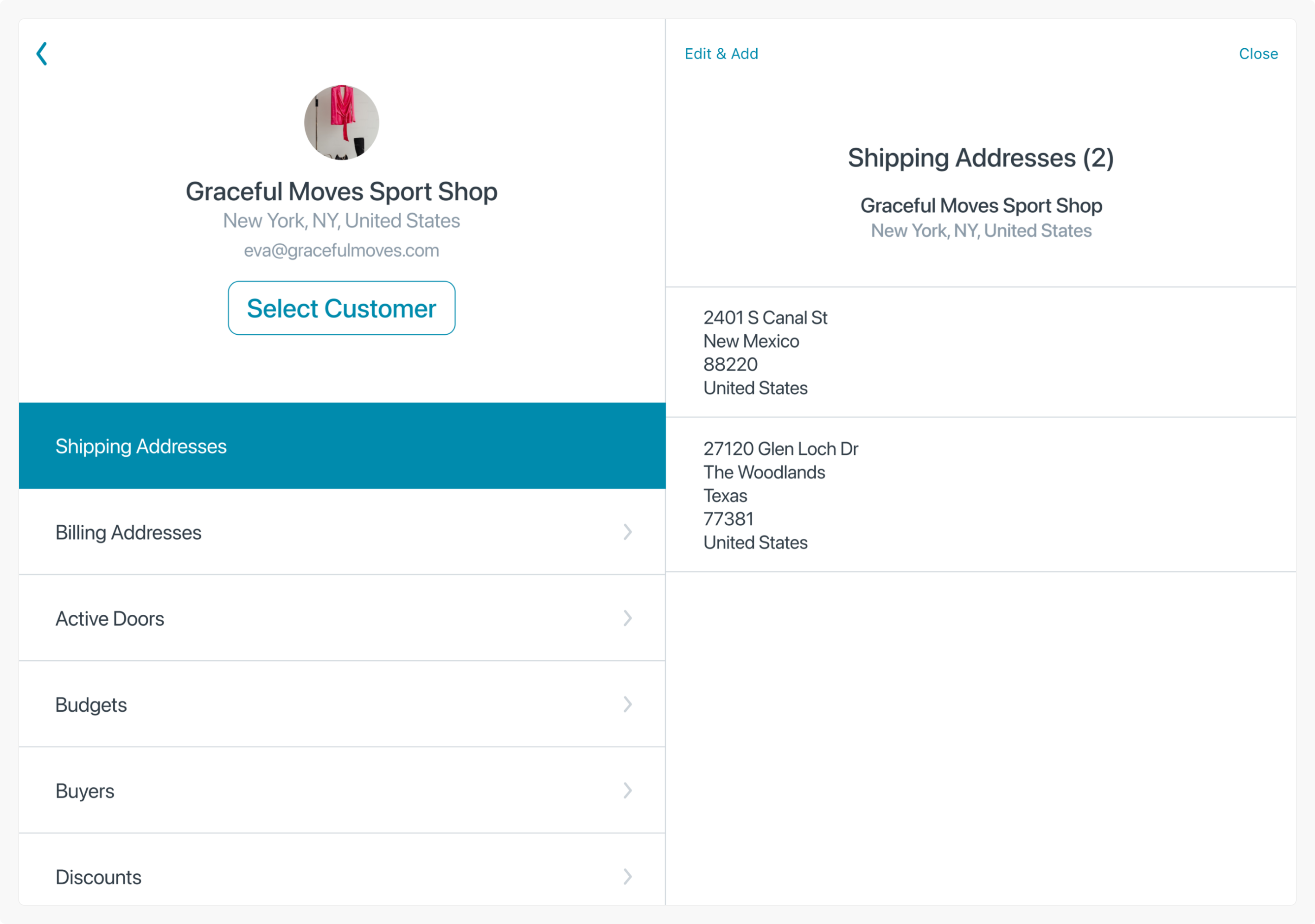 Customer List UI