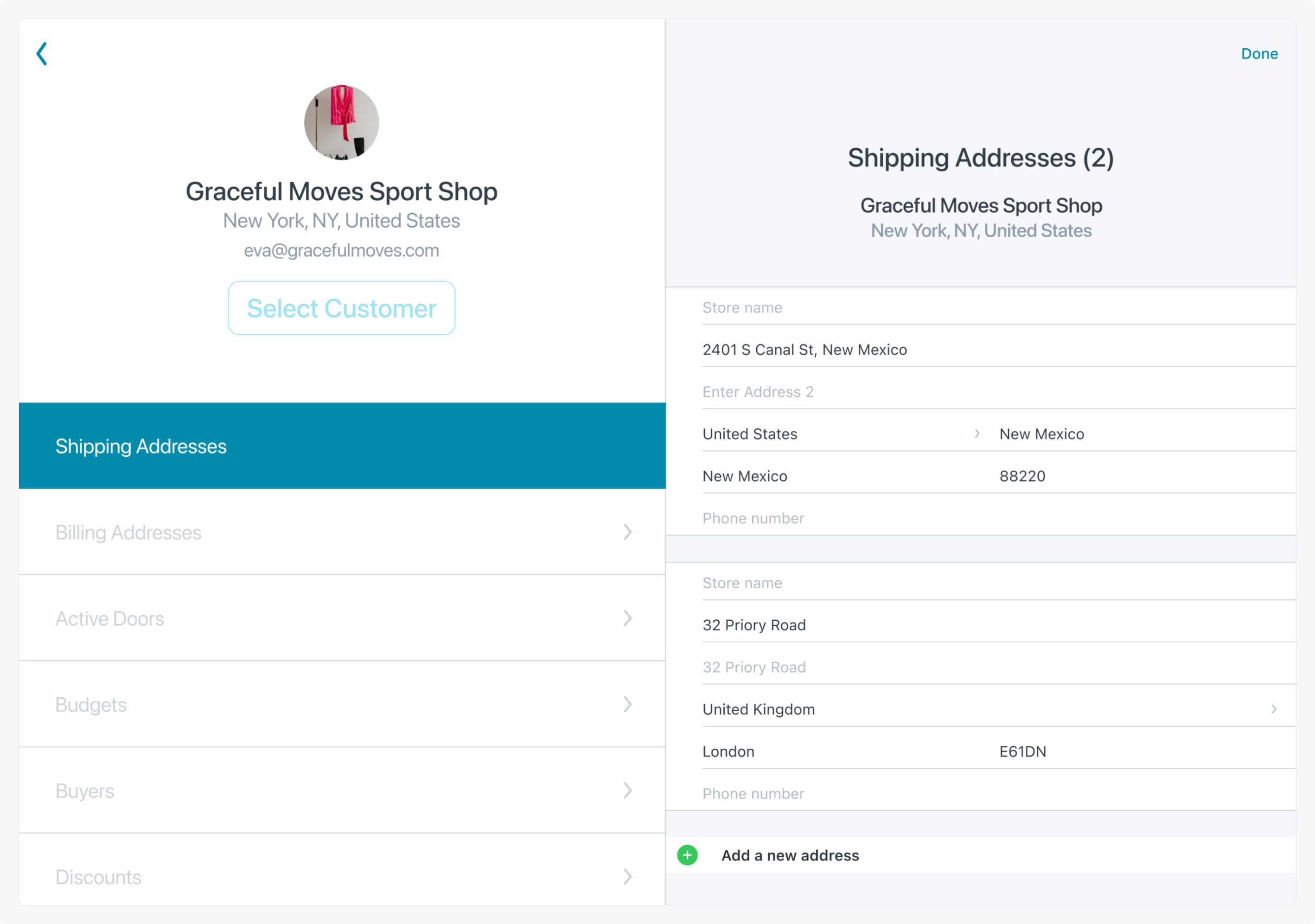 Customer List UI